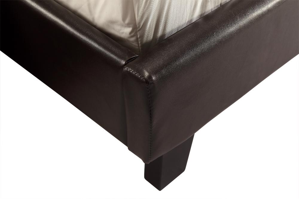Bedroom Double PU Leather Bed Frame Brown