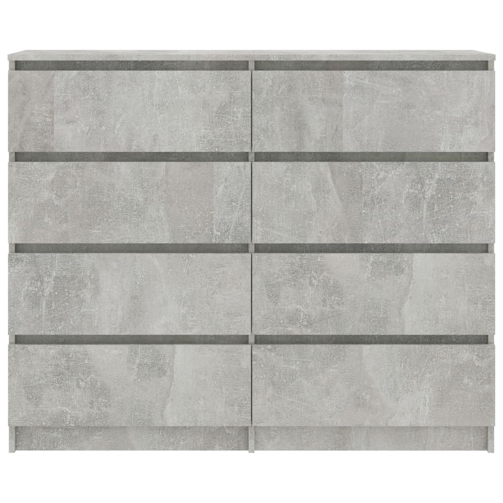 Drawer Sideboard Concrete Grey 120x35x97 cm Chipboard