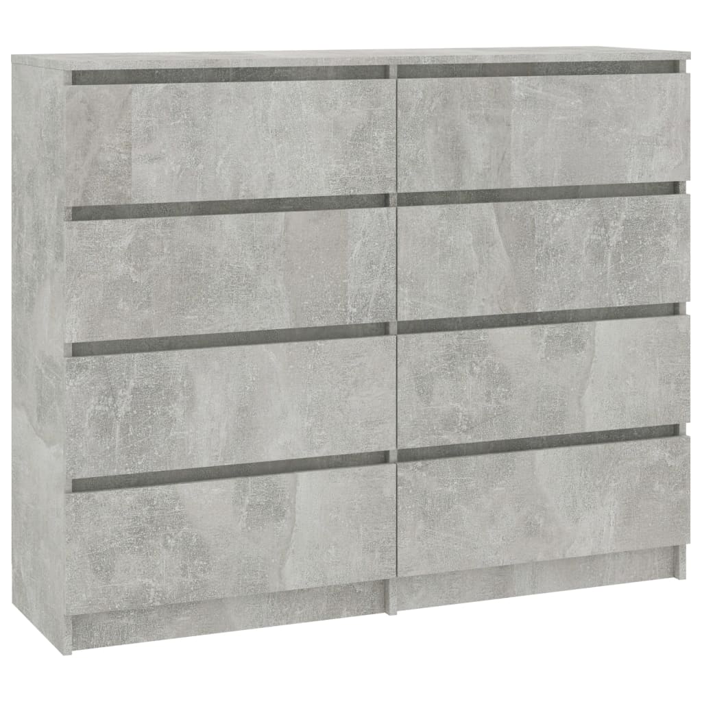Drawer Sideboard Concrete Grey 120x35x97 cm Chipboard
