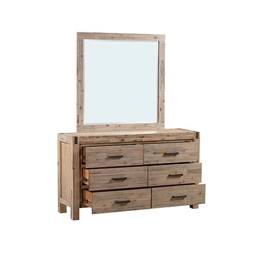 Bedroom Dresser Table Mirror Makeup Cabinet with Drawer Oak