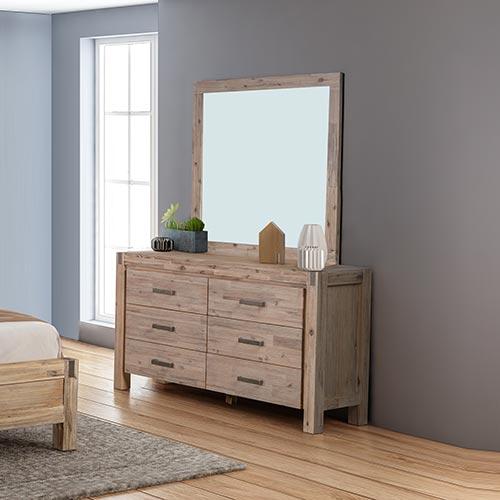 Bedroom Dresser Table Mirror Makeup Cabinet with Drawer Oak