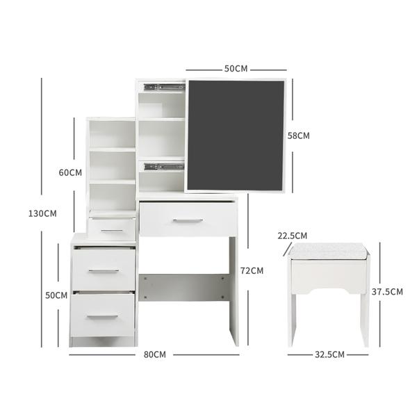 bedroom Dressing Table set Stool Mirrors Jewellery Cabinet Organizer