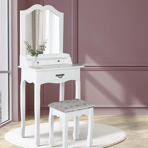 early sale simpledeal Dressing Table Stool Mirror Drawer Makeup Jewellery Cabinet White Desk
