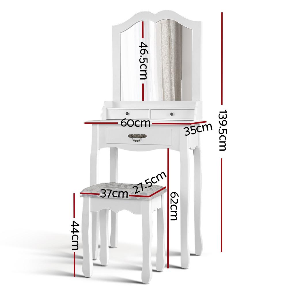 early sale simpledeal Dressing Table Stool Mirror Drawer Makeup Jewellery Cabinet White Desk
