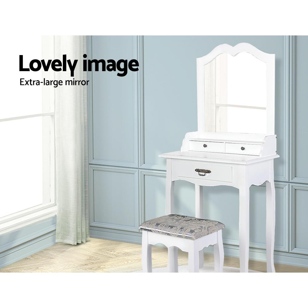 early sale simpledeal Dressing Table Stool Mirror Drawer Makeup Jewellery Cabinet White Desk