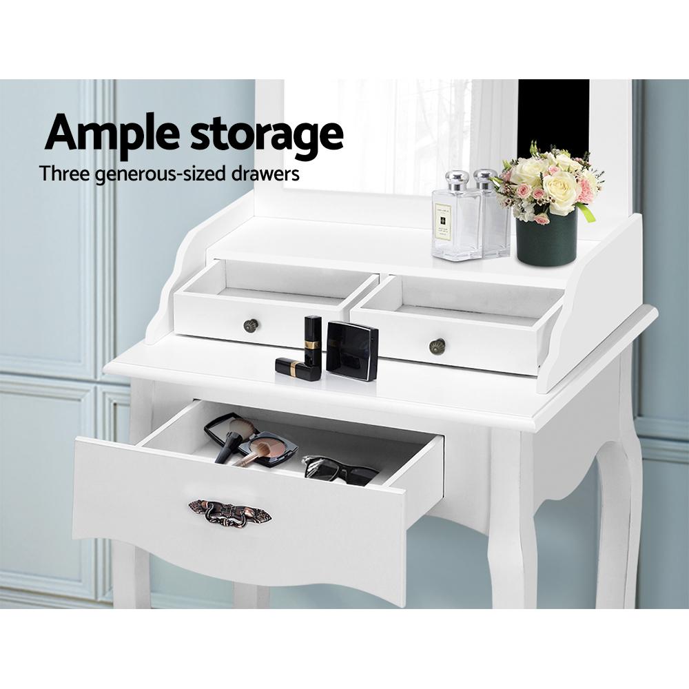early sale simpledeal Dressing Table Stool Mirror Drawer Makeup Jewellery Cabinet White Desk