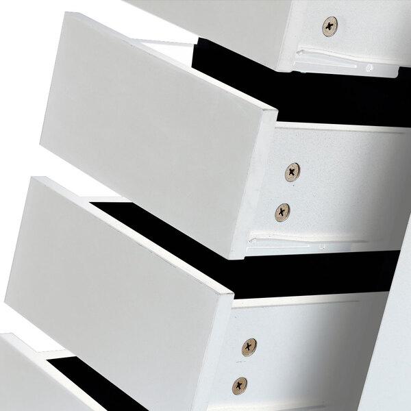 bedroom Dressing Table Stool Mirrors Jewellery Cabinet Organizer 5 Drawers White