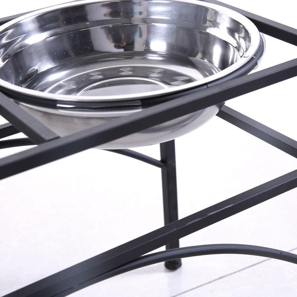 pet products Dual Elevated Raised Pet Dog Puppy Feeder Bowl Stainless Steel Food Water Stand