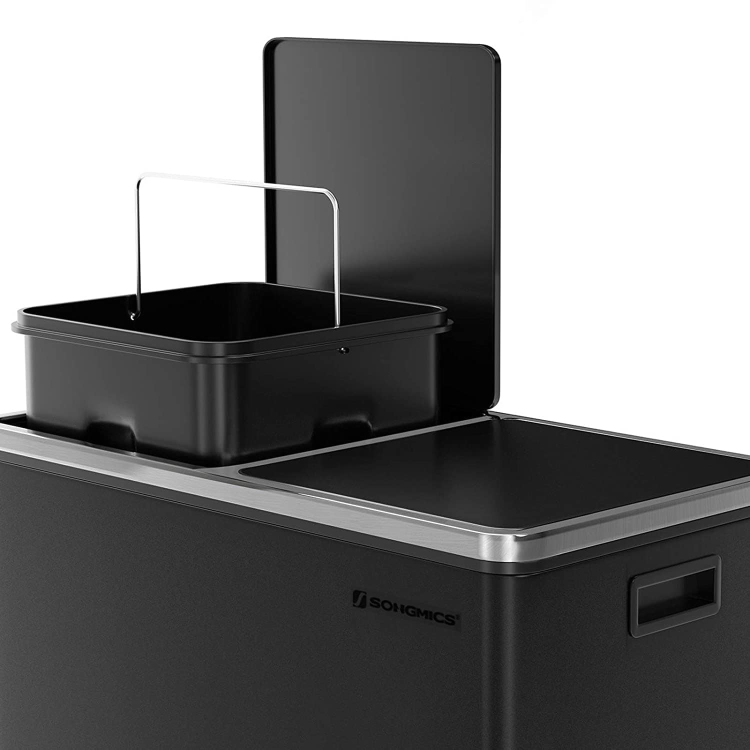 Dual Rubbish Bin 2 x 30L Recycling Bin Black
