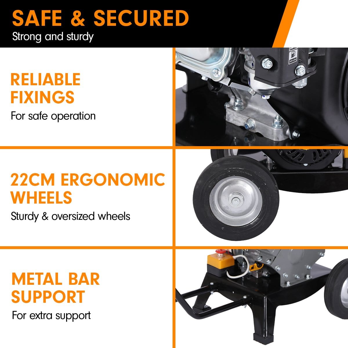 Ducar 7Hp Wood Chipper Shredder Mulcher Grinder Petrol Silver