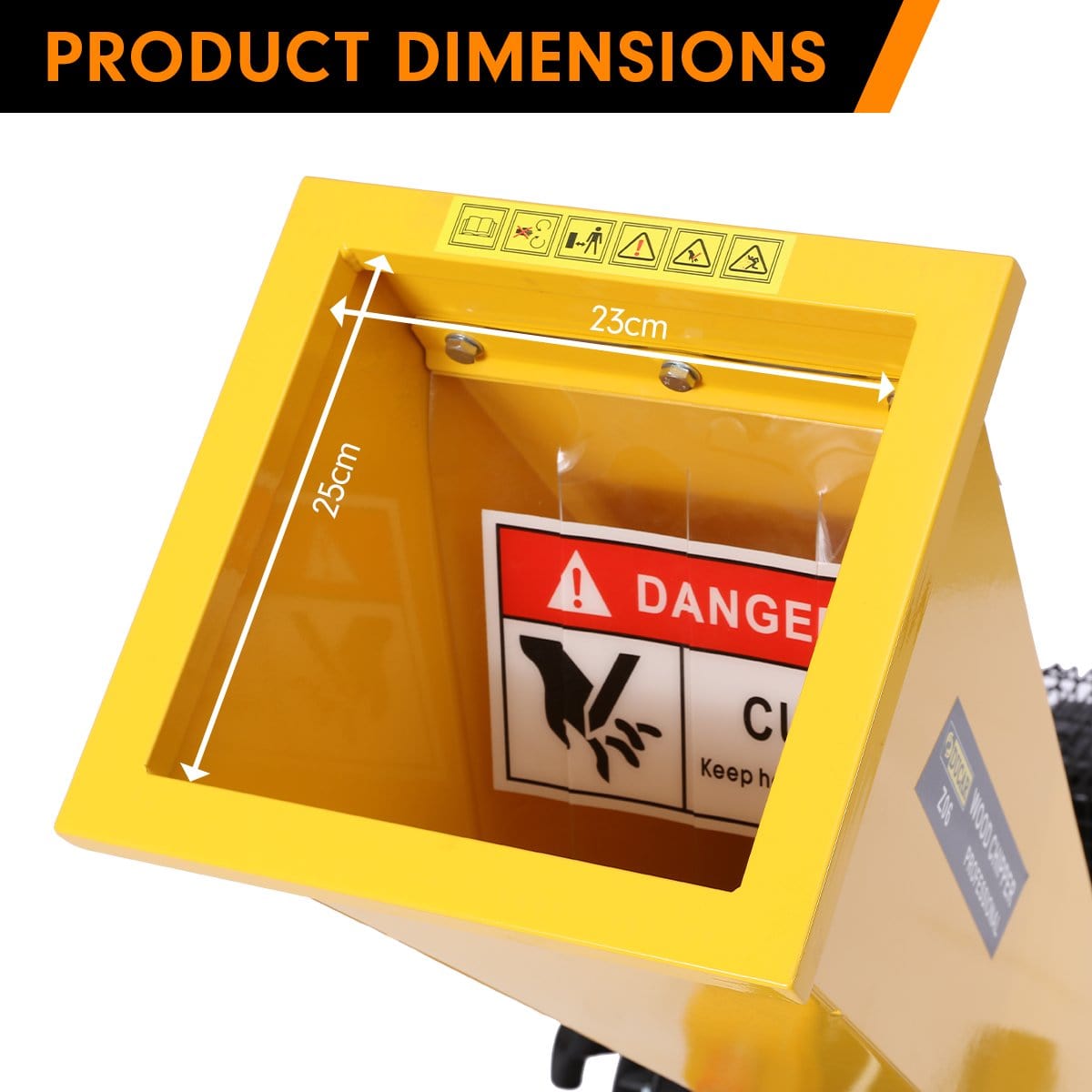 Ducar 7Hp Wood Chipper Shredder Mulcher Grinder Petrol Yellow