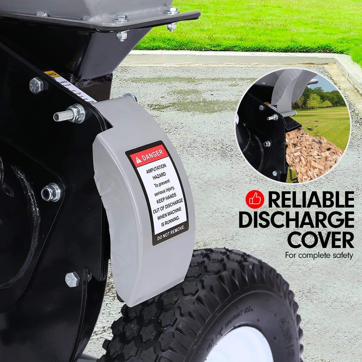 Ducar 8HP Wood Chipper Shredder Mulcher Petrol Silver Black