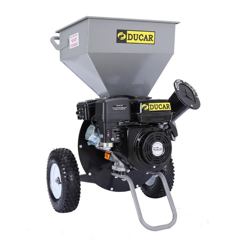 Ducar 8HP Wood Chipper Shredder Mulcher Petrol Silver Black