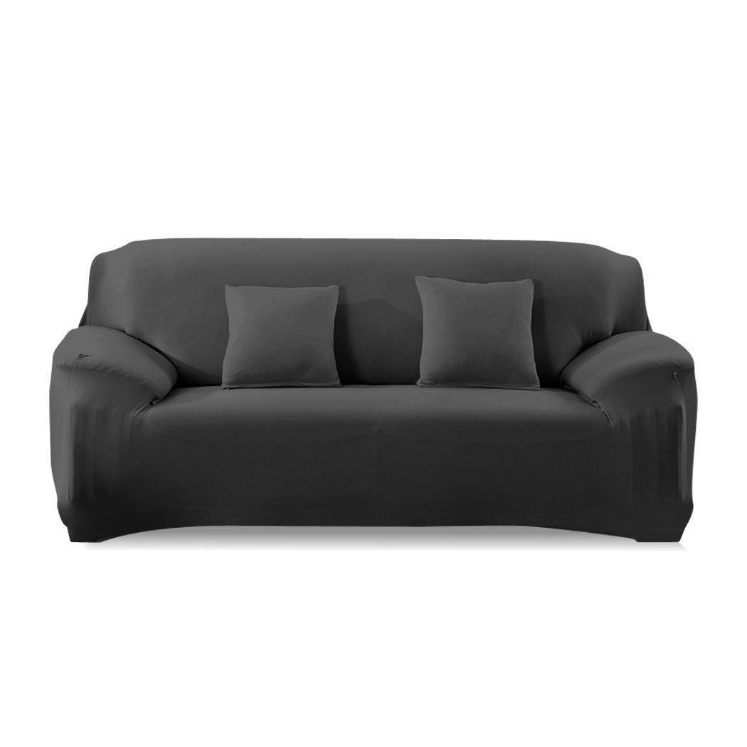 living room Easy Fit Stretch Couch Sofa Slipcovers Protectors Covers 2 Seater Black