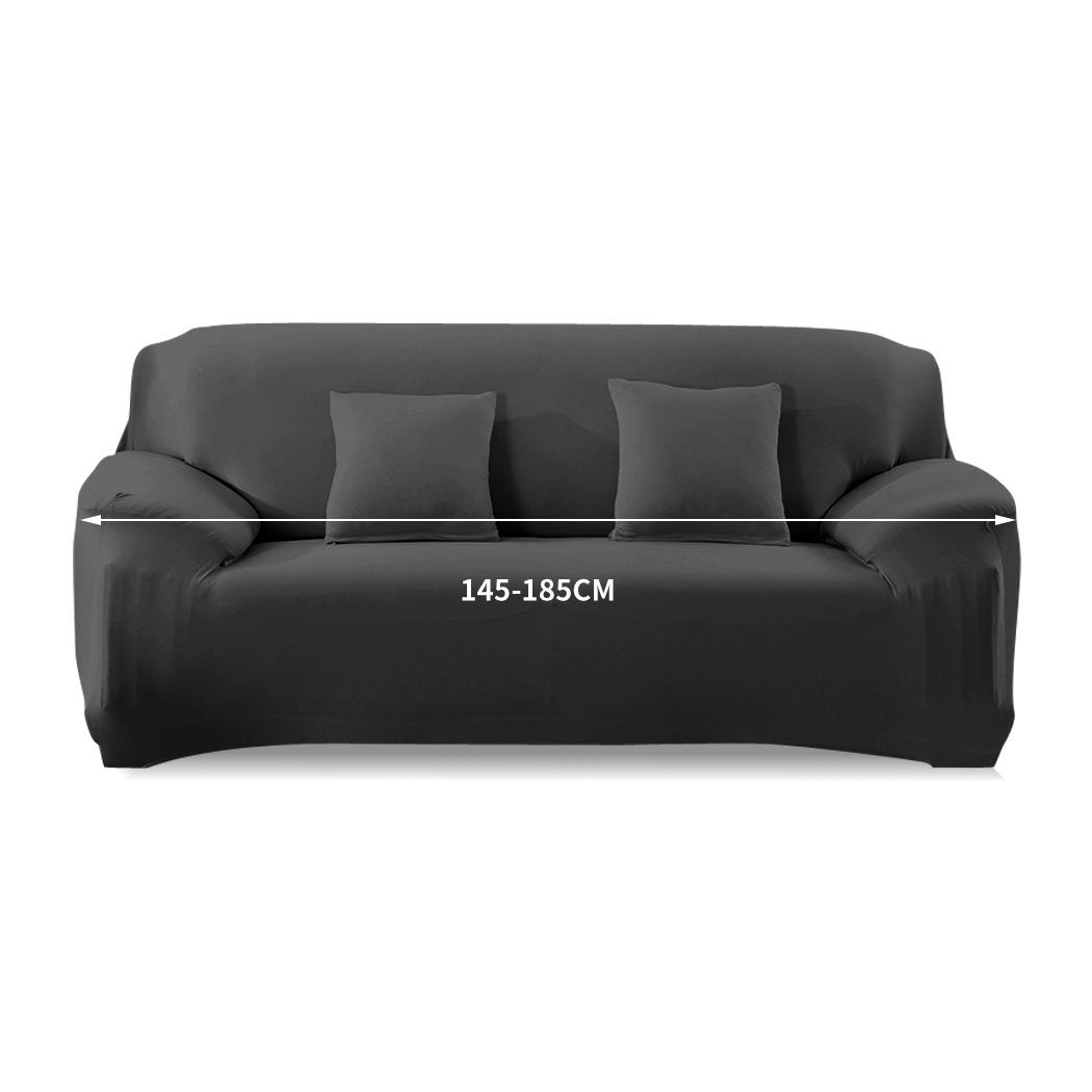 living room Easy Fit Stretch Couch Sofa Slipcovers Protectors Covers 2 Seater Black