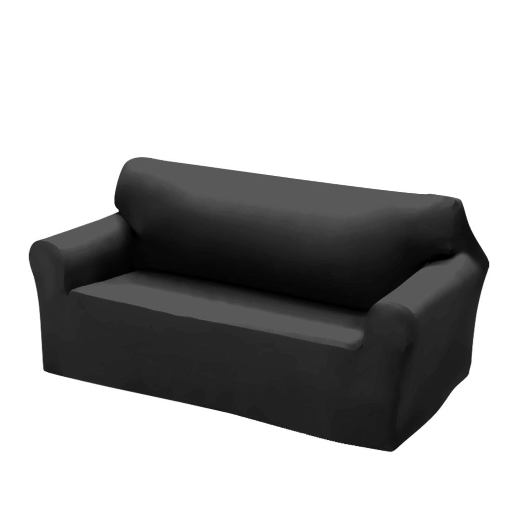 living room Easy Fit Stretch Couch Sofa Slipcovers Protectors Covers 2 Seater Black
