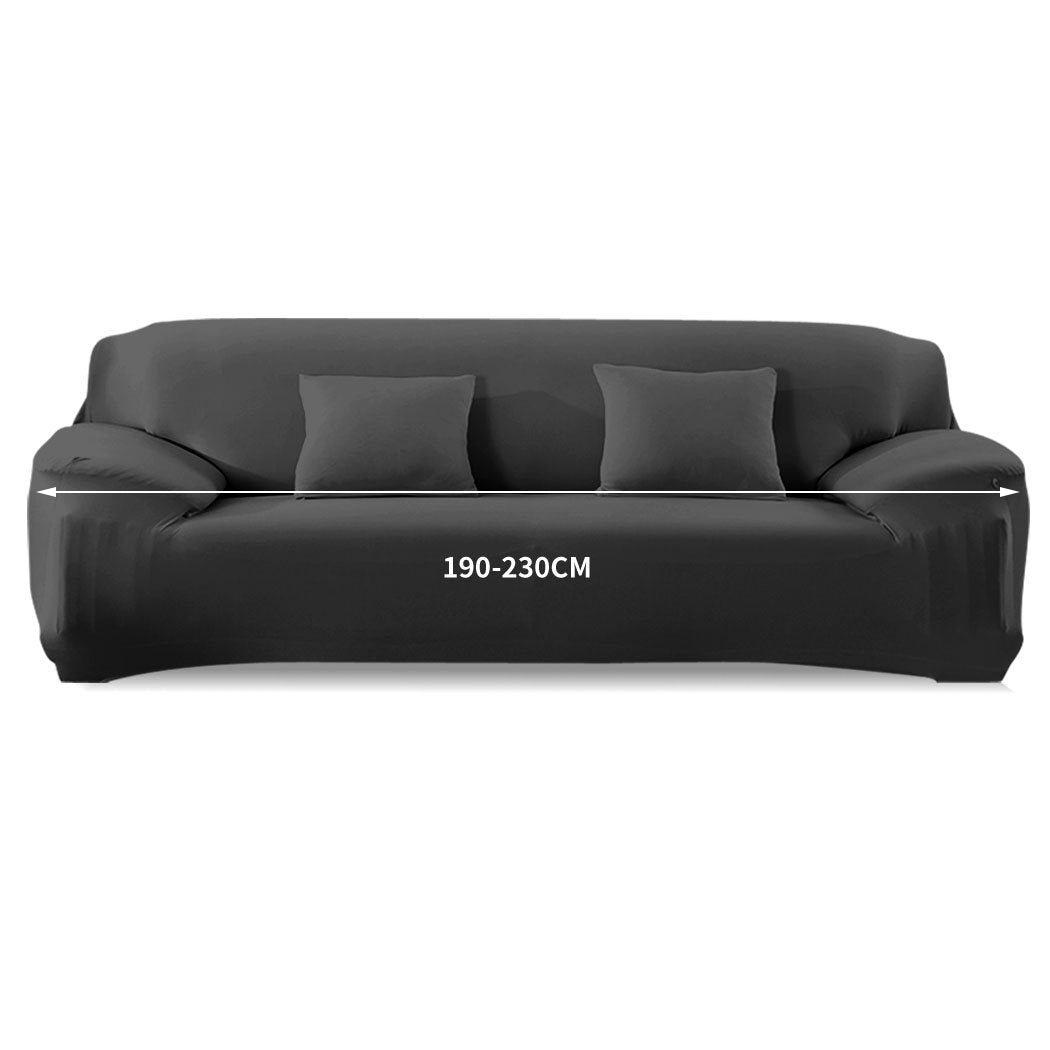 living room Easy Fit Stretch Couch Sofa Slipcovers Protectors Covers 3 Seater Black