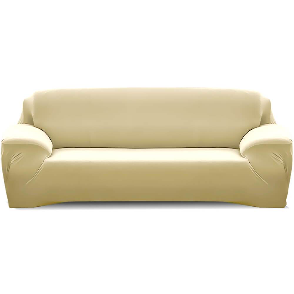 living room Easy Fit Stretch Couch Sofa Slipcovers Protectors Covers 3 Seater Cream