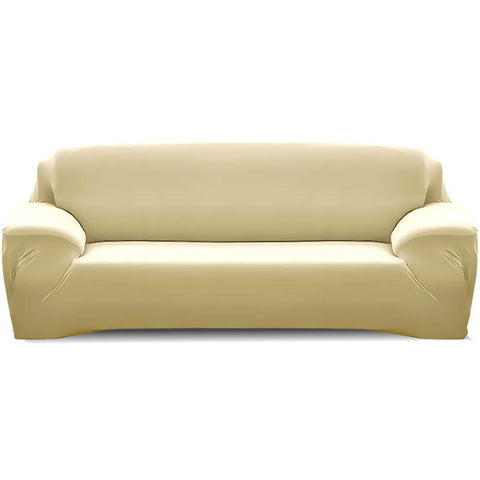 living room Easy Fit Stretch Couch Sofa Slipcovers Protectors Covers 3 Seater Cream