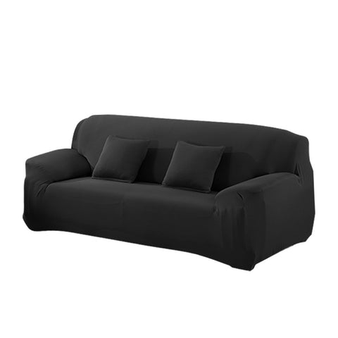 living room Easy Fit Stretch Couch Sofa Slipcovers Protectors Covers 4 Seater Black