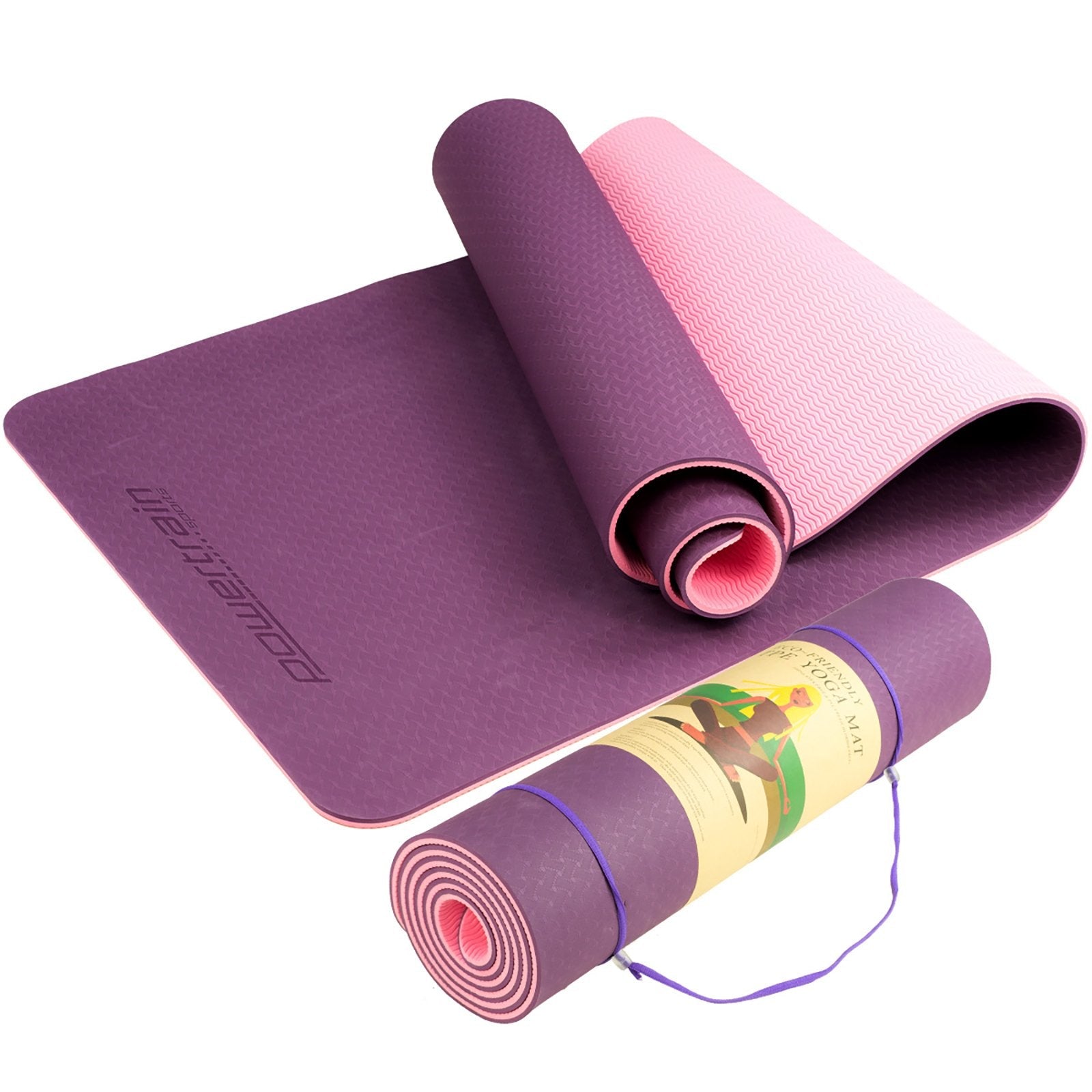yoga Eco-Friendly TPE Pilates Exercise Yoga Mat 8mm - Dark Purple