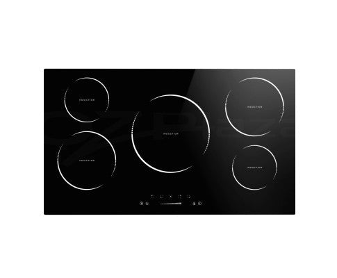 Electric Induction Cooktop 90cm Ceramic Glass 5 Zones Top Cooker