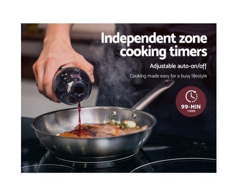 Electric Induction Cooktop 90cm Ceramic Glass 5 Zones Top Cooker