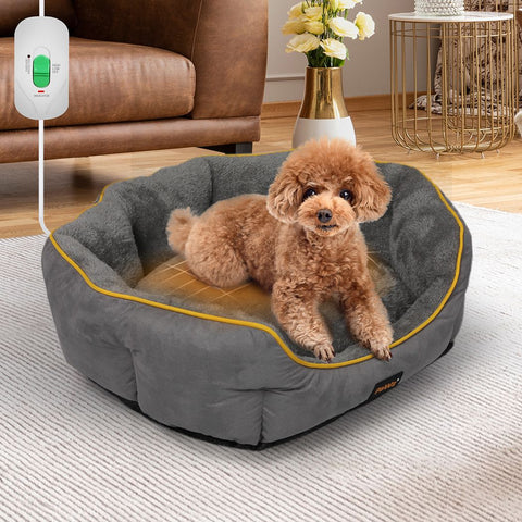 Electric Pet Heater Bed Heated Mat Cat Dog Heat Blanket Removable Cover S/M