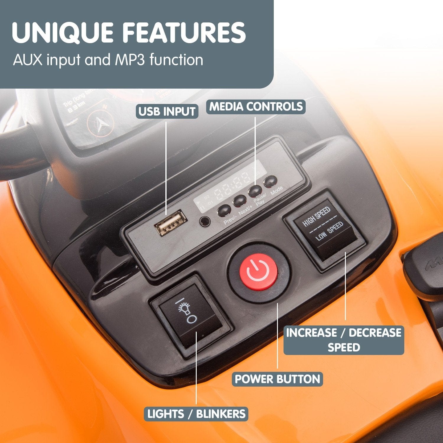 Electric Ride On Car - Orange