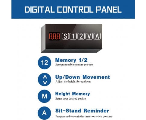 Electric Standing Desk, 100Kg Motorised Height Adjustable Computer Desk, Sit Stand Desk, Home Office (120 X 60 Cm / 47.2 X 23.6 Inch)