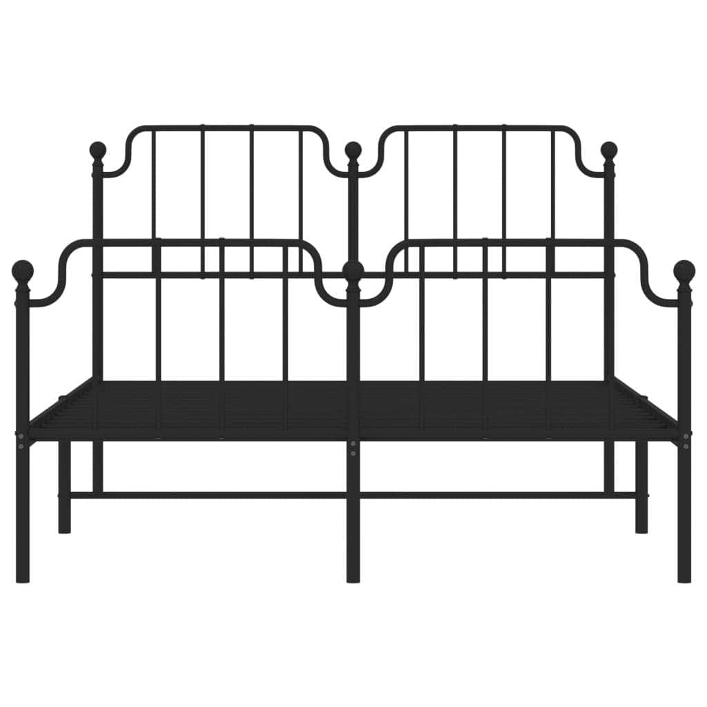 Elegance: Metal Bed Frame with Headboard and Footboard