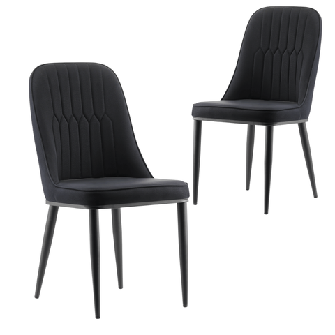 Dining Elegant Classic Design Dining Chair Set of 2-Black