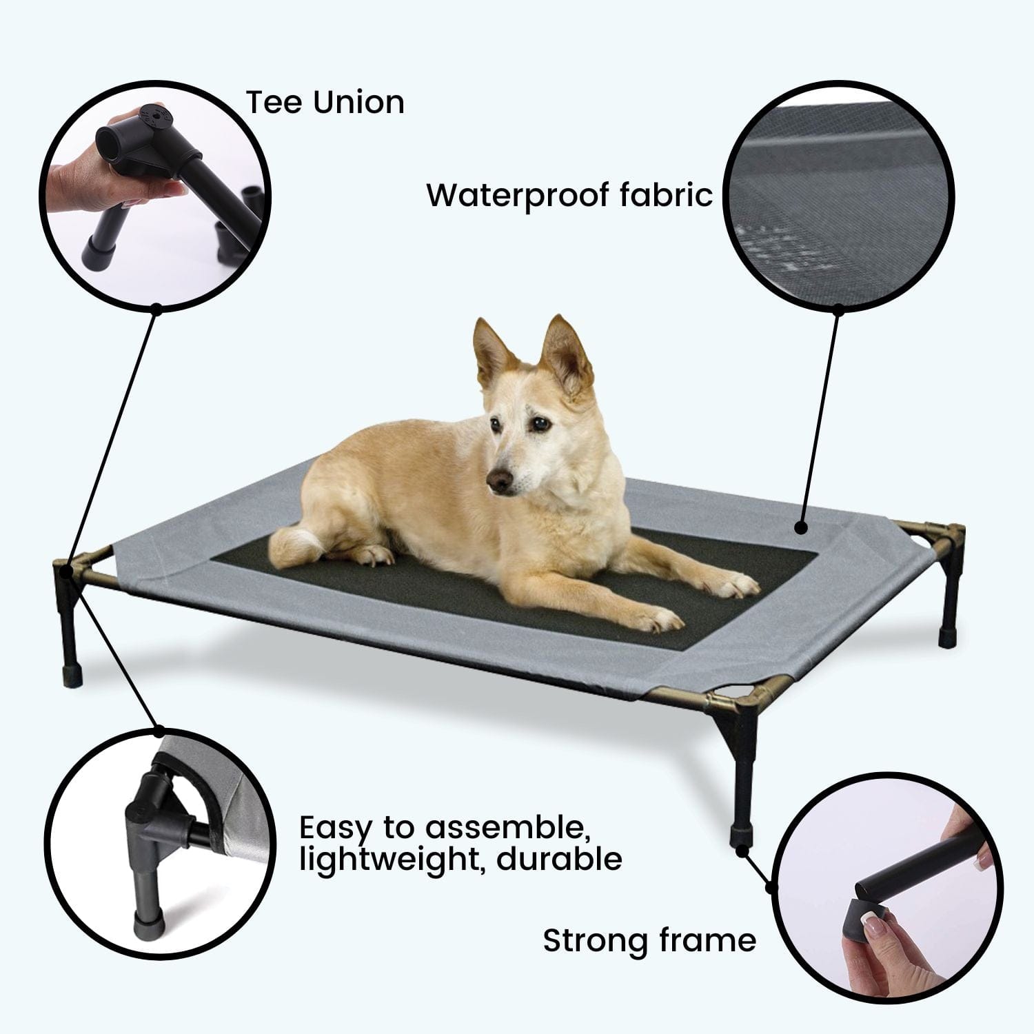 Elevated Camping Pet Bed XL Army