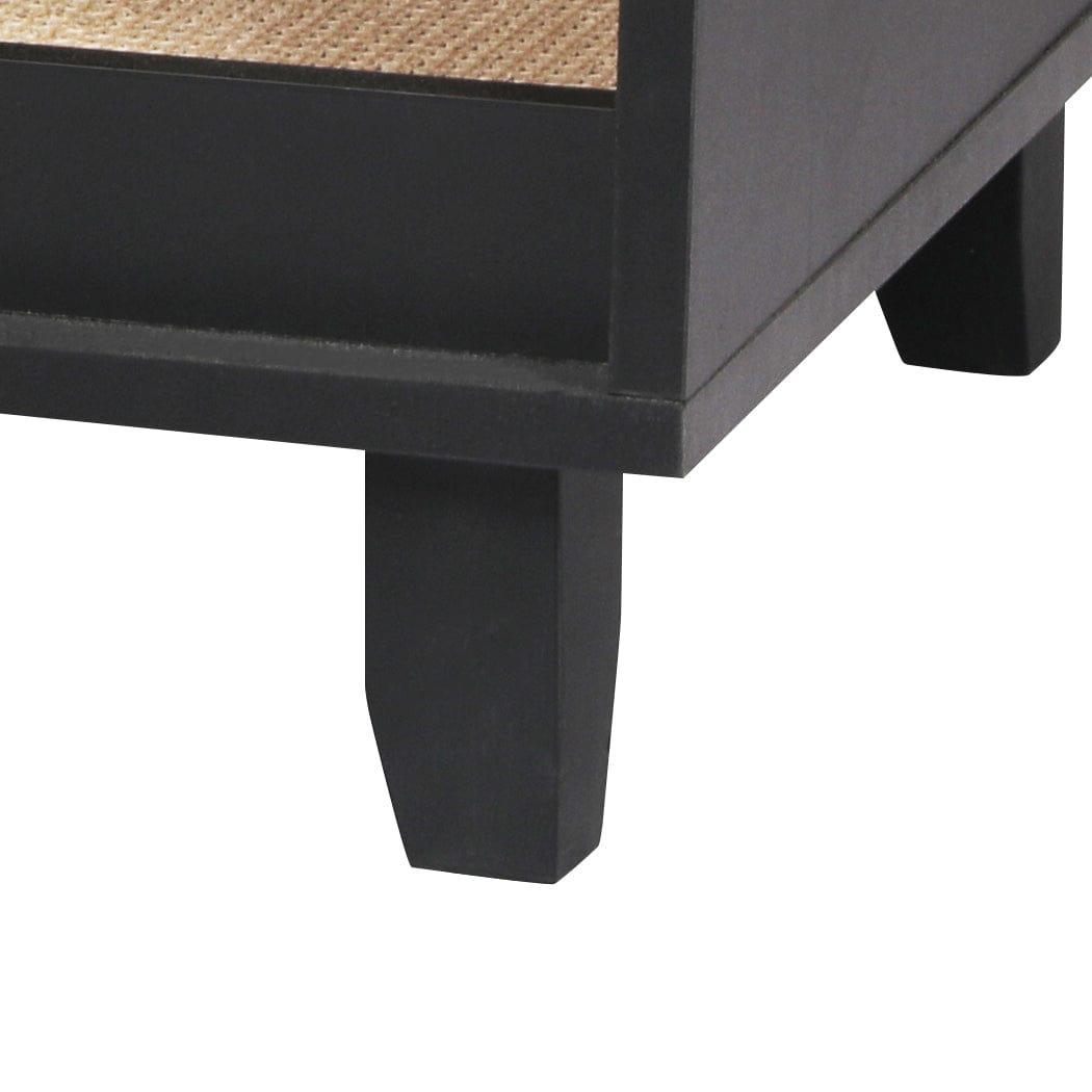 Enclosed Hooded Cat Litter Box Furniture Scratch Board Side Table Black