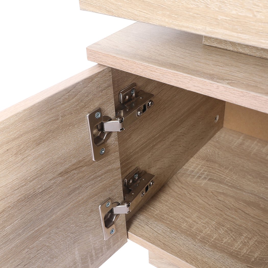 TV Entertainment Unit Entertainment Unit Stand RGB LED Furniture Wooden Shelf 180cm