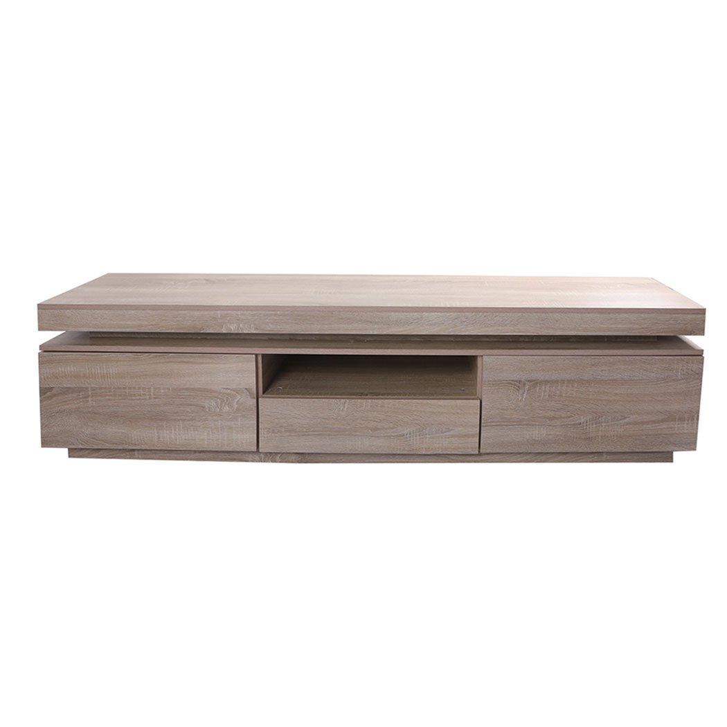 TV Entertainment Unit Entertainment Unit Stand RGB LED Furniture Wooden Shelf 180cm