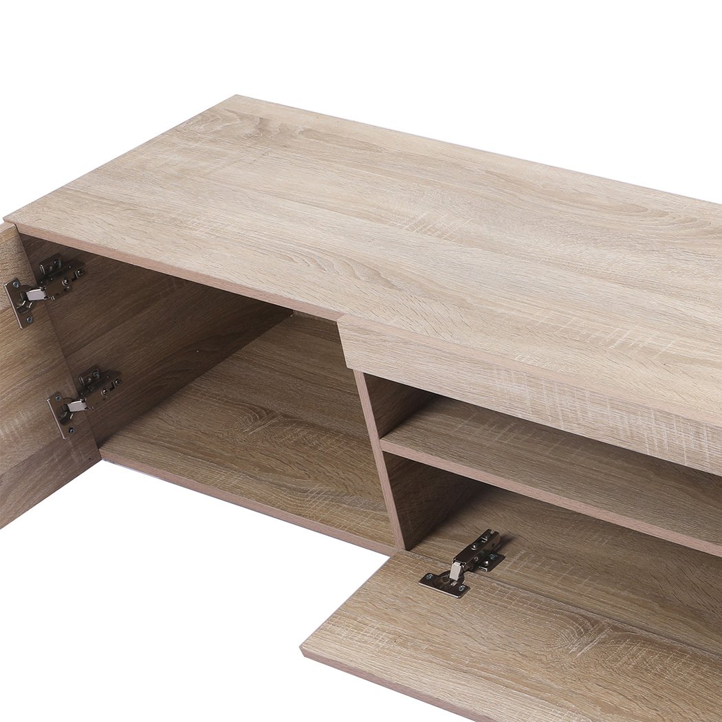 TV Entertainment Unit Entertainment Unit Stand RGB LED Furniture Wooden Shelf 200cm