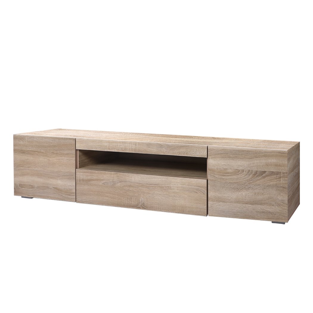 TV Entertainment Unit Entertainment Unit Stand RGB LED Furniture Wooden Shelf 200cm