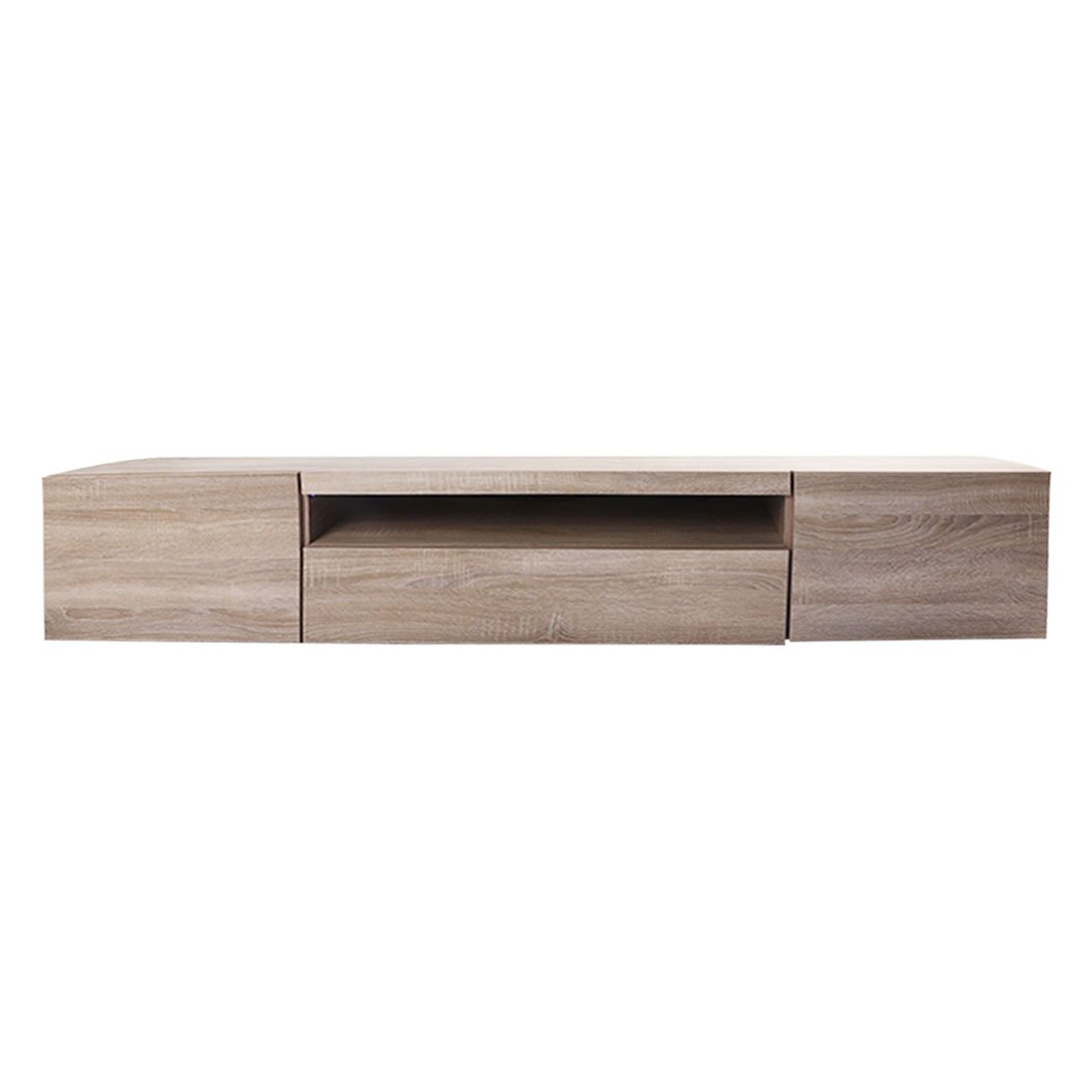 TV Entertainment Unit Entertainment Unit Stand RGB LED Furniture Wooden Shelf 200cm