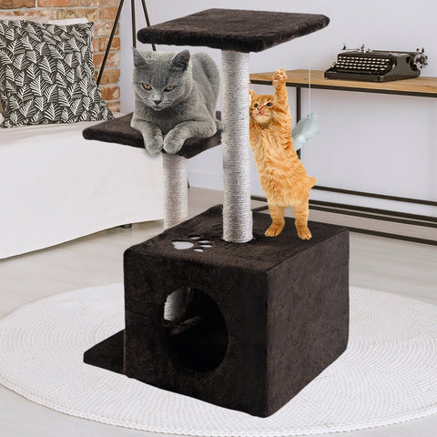 Pet Products Environmental Friendly 0.6M Cat Scratching Post Tree-Dark Brown