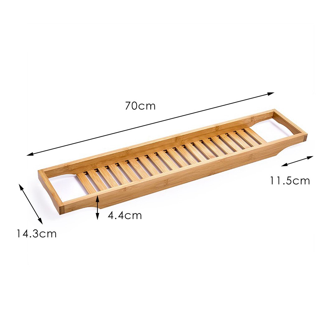 Bathroom Environmental friendly bamboo Bath Caddy Book Wine Glass Holder Tray
