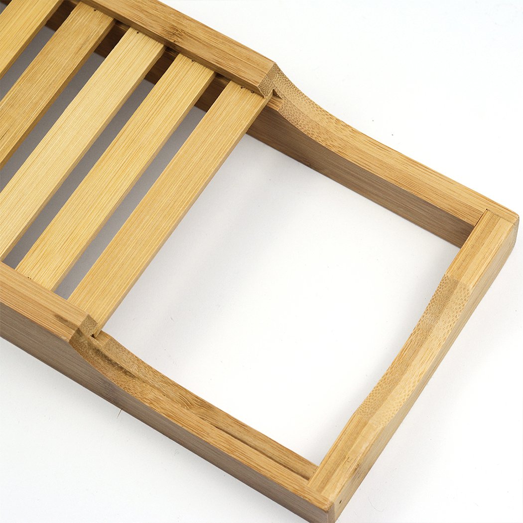 Bathroom Environmental friendly bamboo Bath Caddy Book Wine Glass Holder Tray
