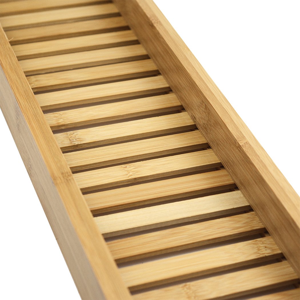 Bathroom Environmental friendly bamboo Bath Caddy Book Wine Glass Holder Tray