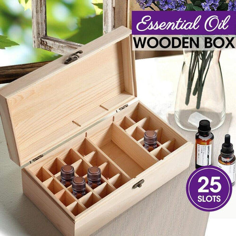 Essential Oil Wooden Storage Box 25 Slots