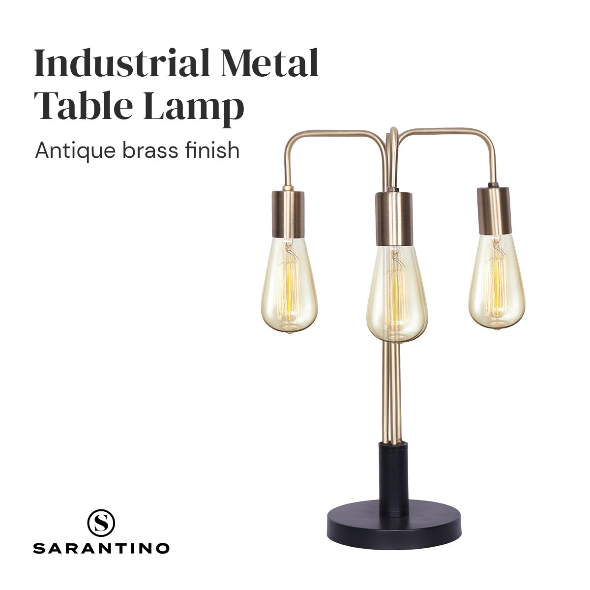 Exposed Bulb Industrial Table Lamp