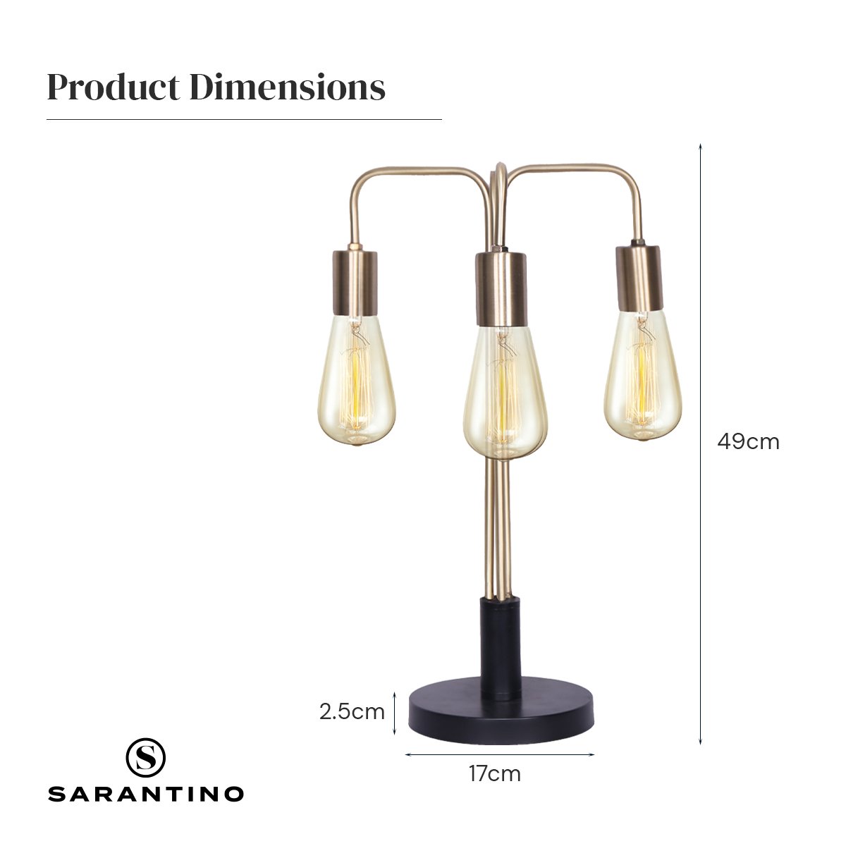 Exposed Bulb Industrial Table Lamp