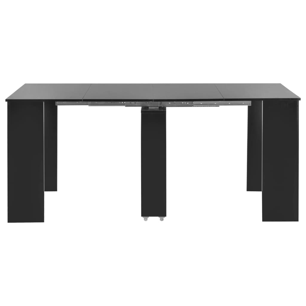 Extendable Dining Table High Gloss Black 175x90x75 cm