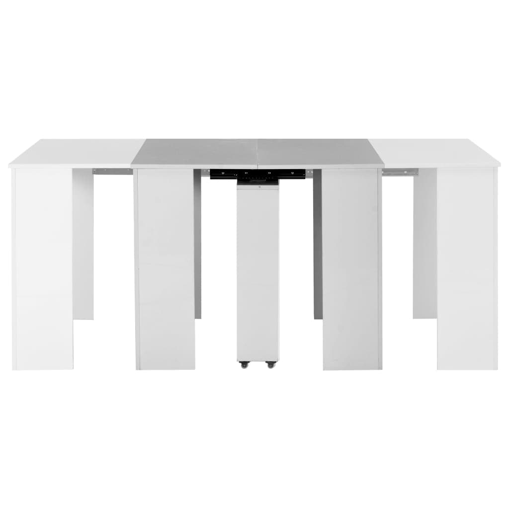 Extendable Dining Table High Gloss White 175x90x75 cm