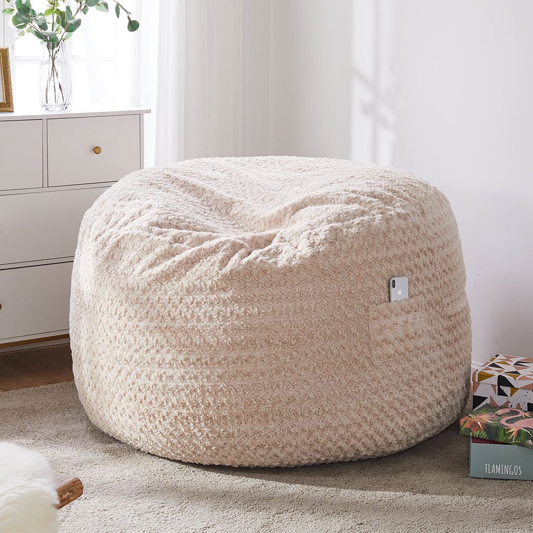 living room Extra Large Lounger Indoor Lazy Bean Bag Cream