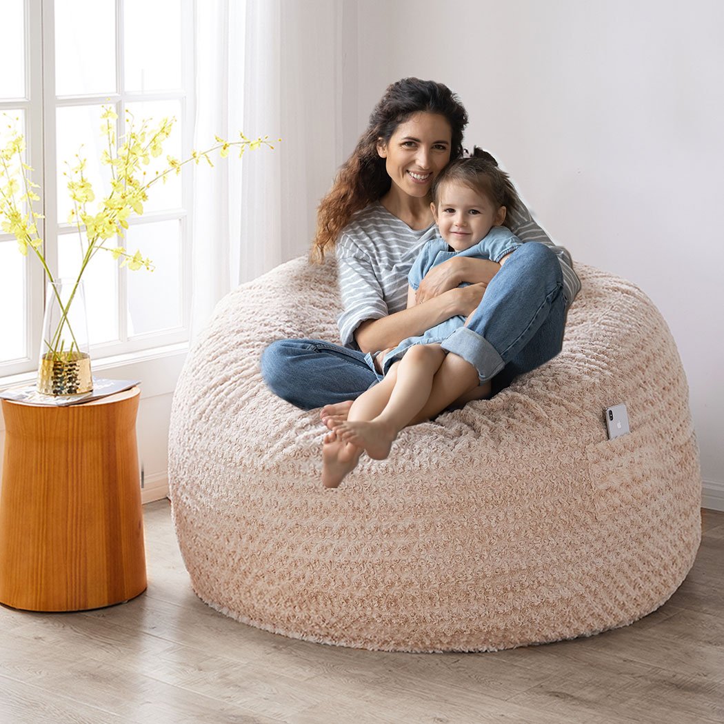 living room Extra Large Lounger Indoor Lazy Bean Bag Cream